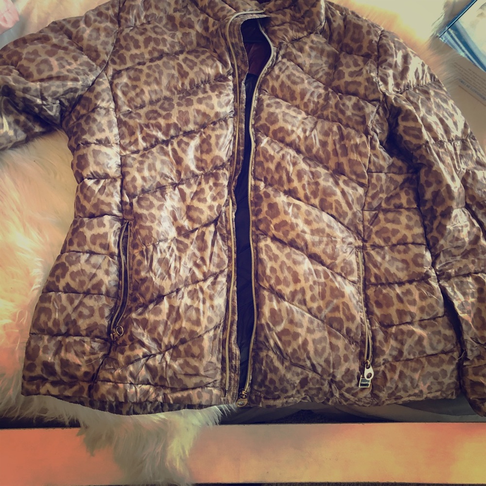Leopard print winter light weight coat
